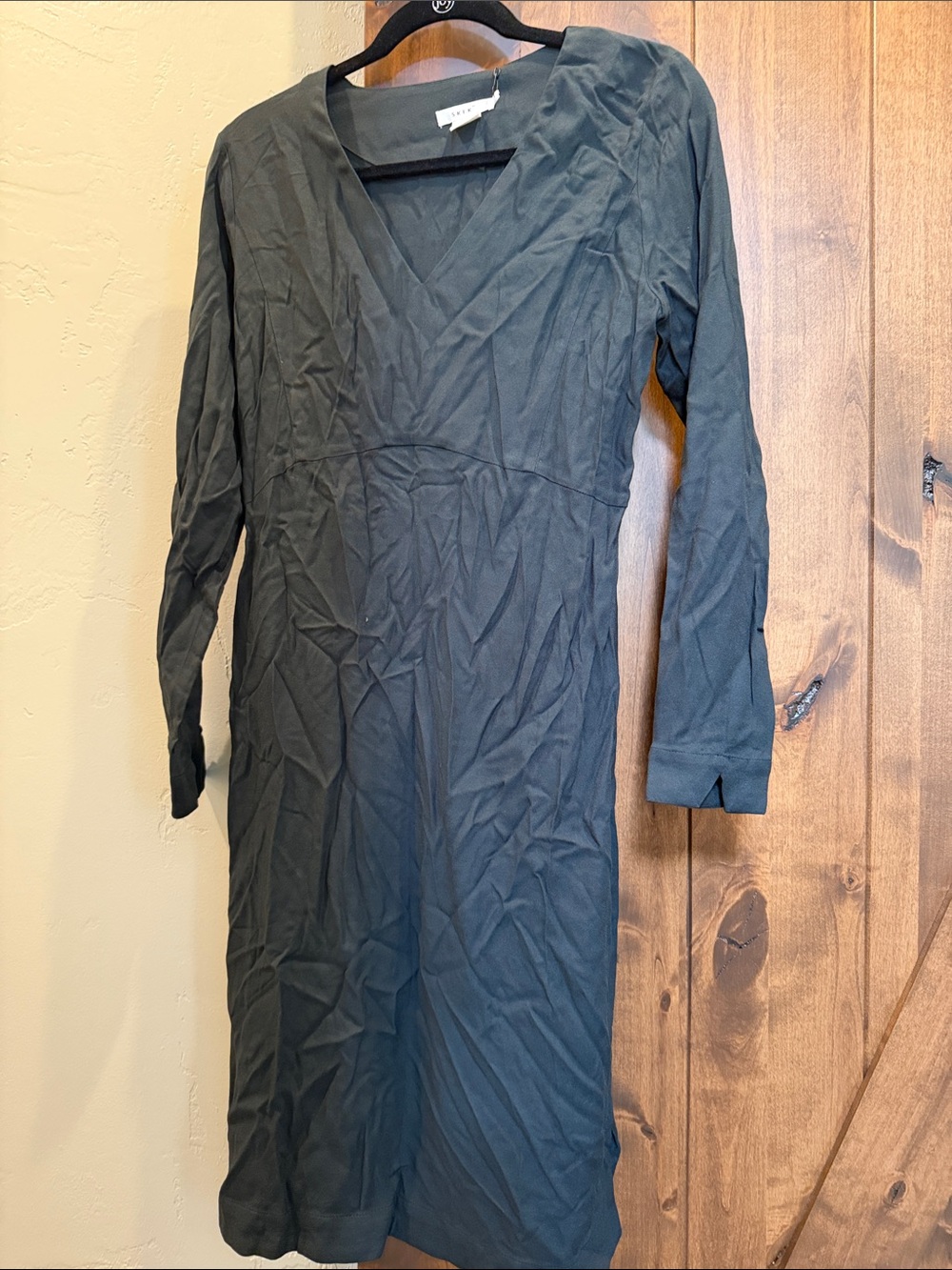 Skunkfunk Black V-Neck Long Sleeve Midi Dress